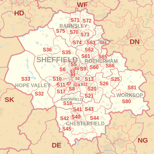 Sheffield area postcodes